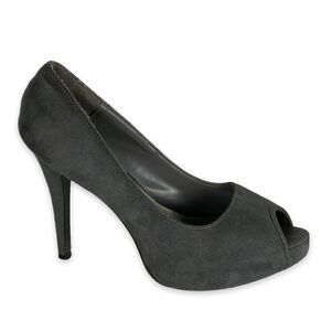Charlotte Russe Gray Peep Toe Platform Heels